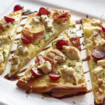 Chicken and Grape Crispy Flatbread Pizza