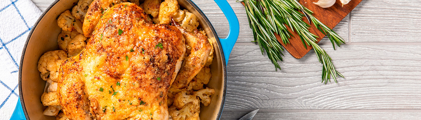 Parmesan-Crusted Garlic Butter Chicken with Cauliflower